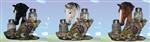HRD28246 Equine Spice Horse Bust Salt & Pepper Shaker Set 3 asst